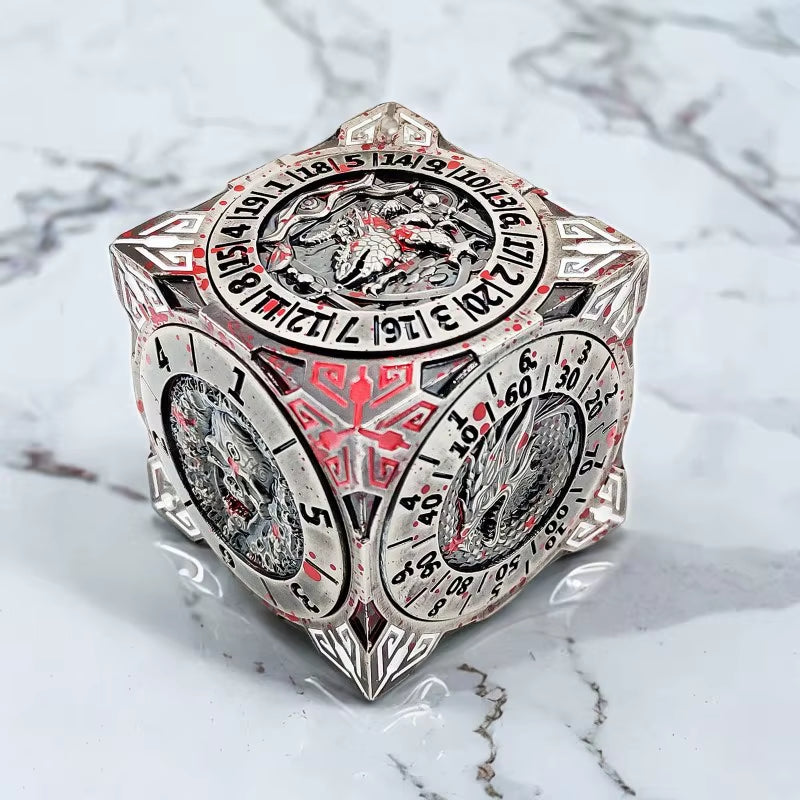 7-In-1 Dungeons & Dragons Turntable Dice Fidget Spinner Polyhedron Metal Roulette Party Role Playing Decompression EDC Gyro Toy