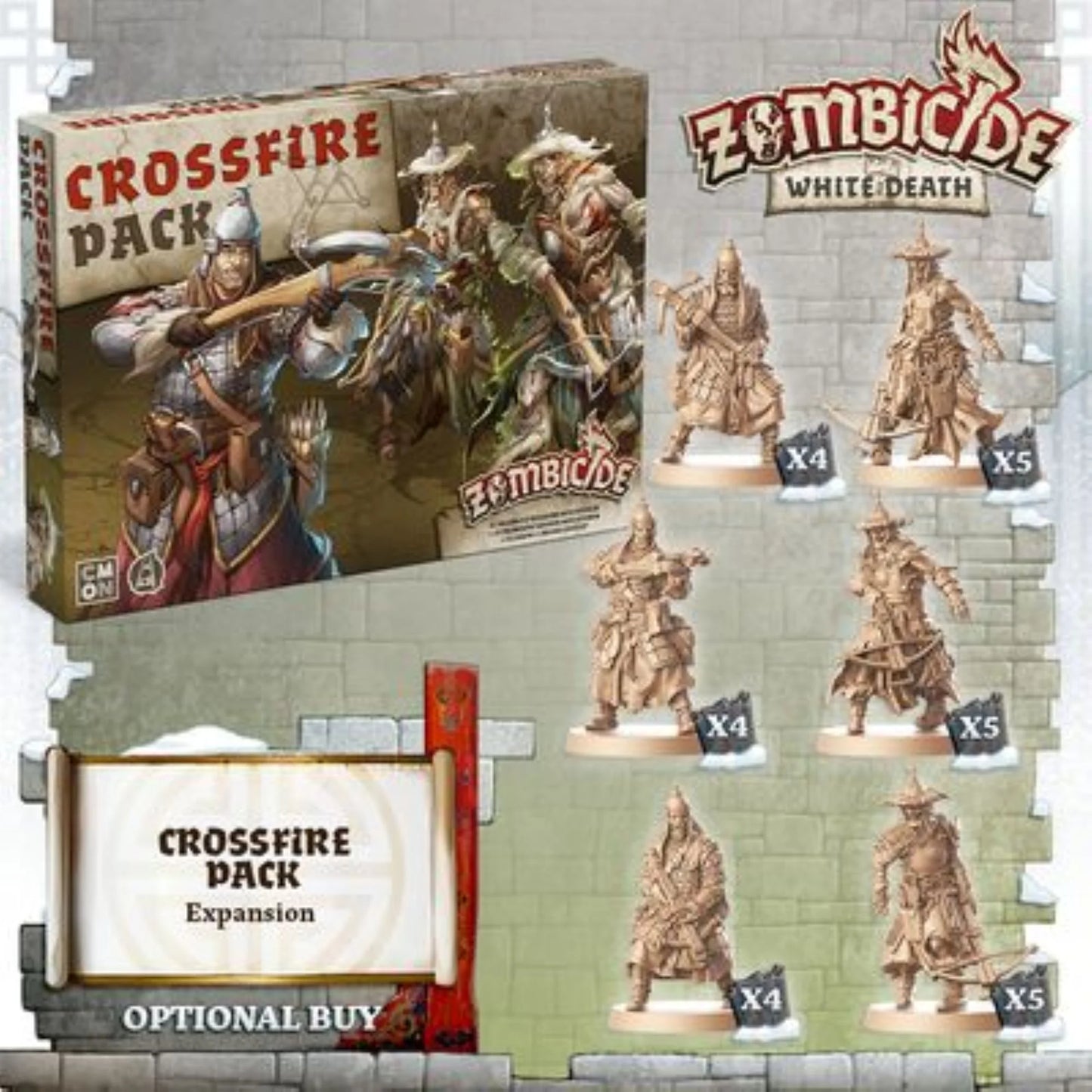 Zombicide: White Death Crossfire Pack Strategy Board Game Expansion for Ages 14+, from