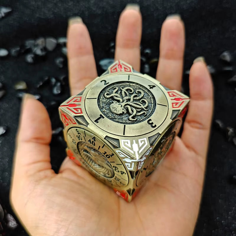 7-In-1 Dungeons & Dragons Turntable Dice Fidget Spinner Polyhedron Metal Roulette Party Role Playing Decompression EDC Gyro Toy