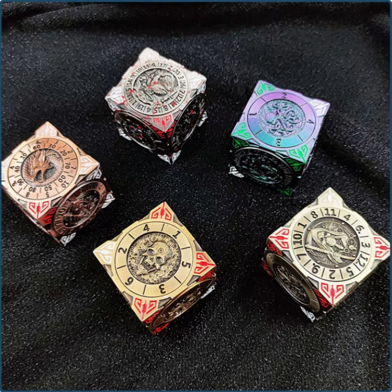 7-In-1 Dungeons & Dragons Turntable Dice Fidget Spinner Polyhedron Metal Roulette Party Role Playing Decompression EDC Gyro Toy