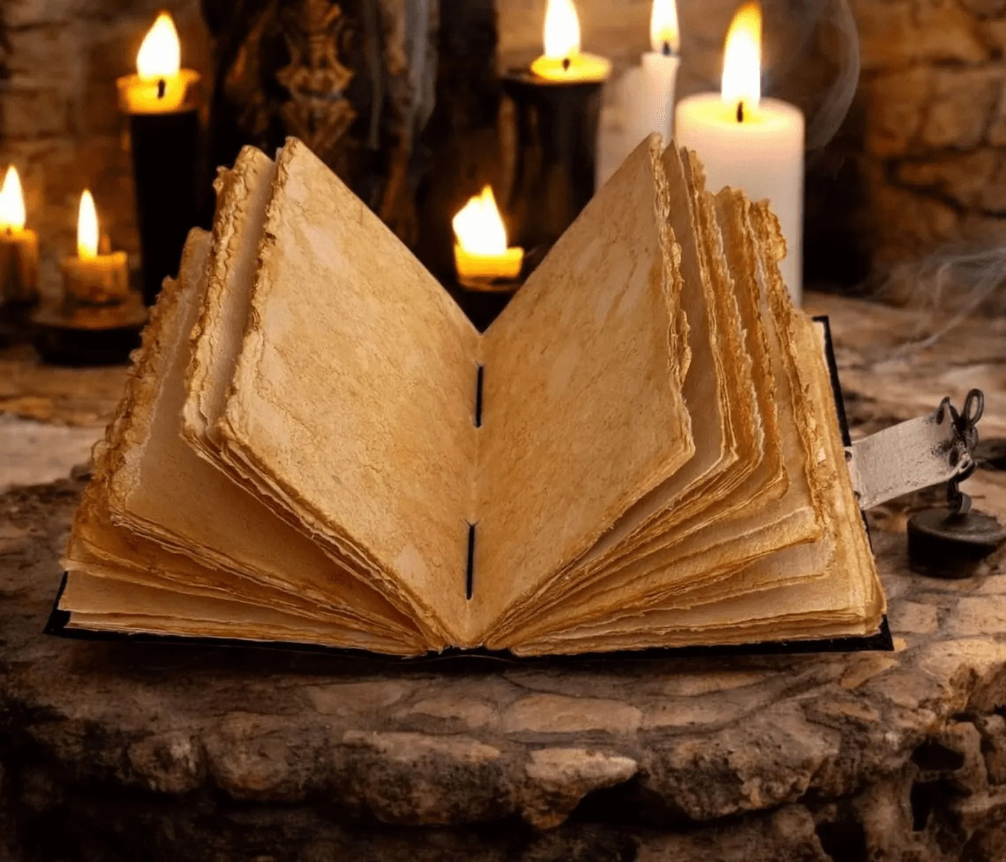 Fox Leather Journal Blank Spell Book of Shadows Witchcraft Supplies Wiccan Notebook Handmade Daily Notepads Grimoire Journal Vintage Journal Sketchbook Witchy Gifts Women Best Gift for Artist ,Writer