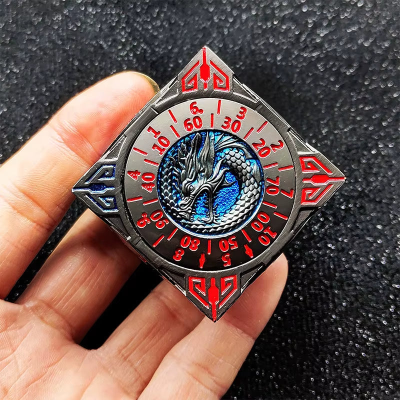 7-In-1 Dungeons & Dragons Turntable Dice Fidget Spinner Polyhedron Metal Roulette Party Role Playing Decompression EDC Gyro Toy