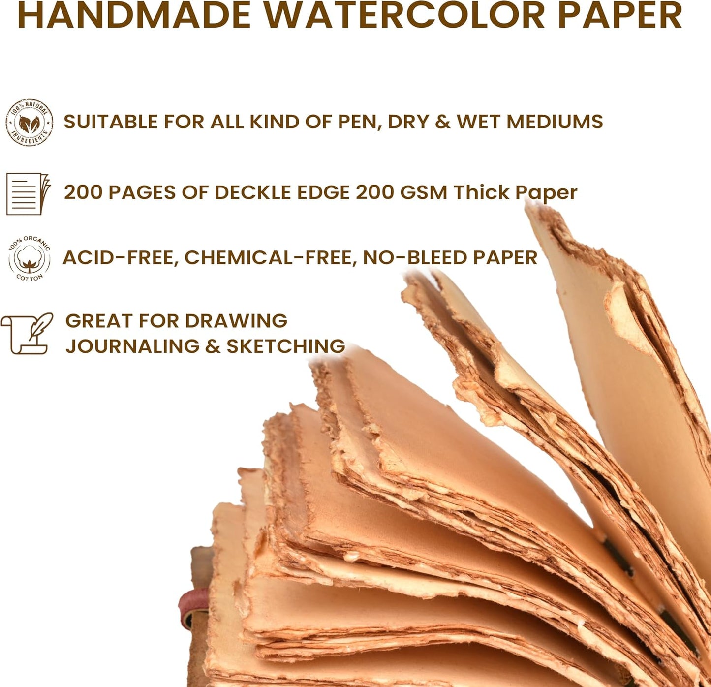 Vintage Leather Journal – 200 Handmade Vintage Deckle Edge Paper – Leather Bound Journal for Women Men – Vintage Key Closure - Book of Shadows - Green - 8X6 Inches (A5)