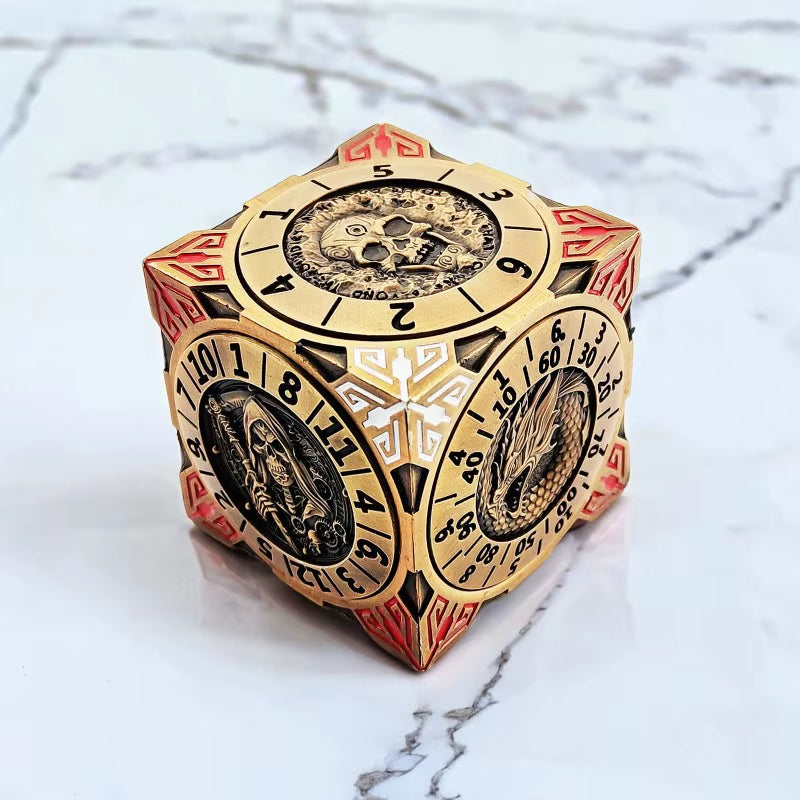 7-In-1 Dungeons & Dragons Turntable Dice Fidget Spinner Polyhedron Metal Roulette Party Role Playing Decompression EDC Gyro Toy