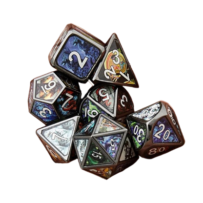 D&D Design Polyhedral Metal Game Dice