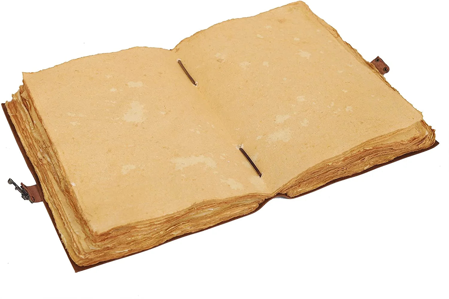 Compass Vintage Leather Journal with Lock and Deckle Paper, 11" X 8" X 15", 240 Pages