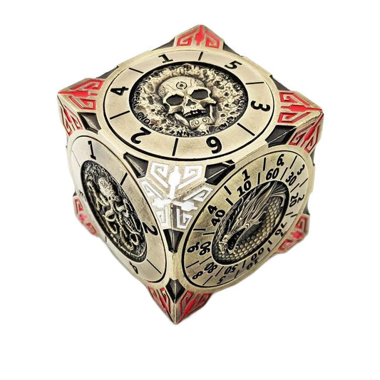 7-In-1 Dungeons & Dragons Turntable Dice Fidget Spinner Polyhedron Metal Roulette Party Role Playing Decompression EDC Gyro Toy (Background Removed)