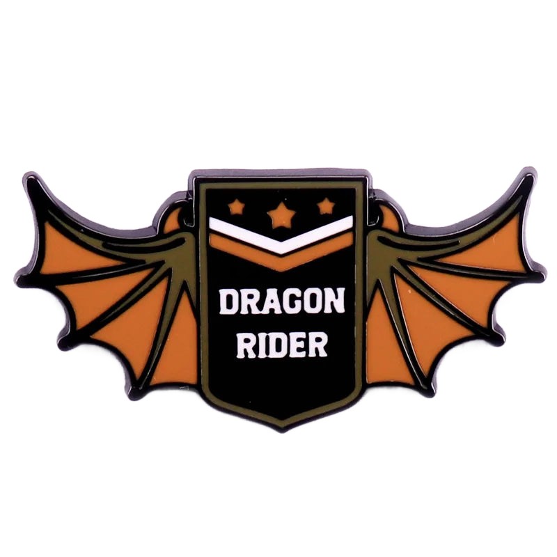 Dragon Rider Enamel Pin Fourth Wing Lapel Pin Bookish Badge Gift Jewelry (Background Removed)