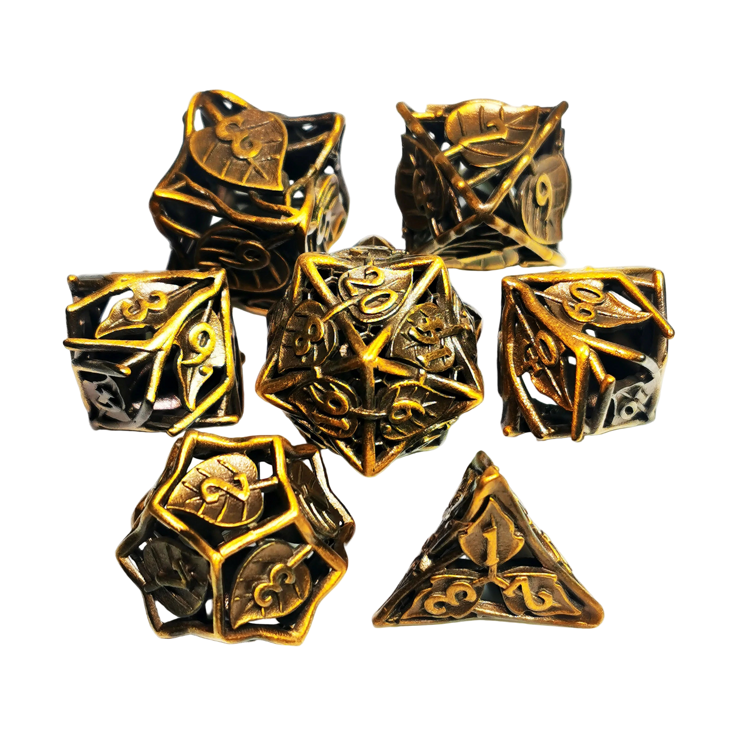 Gold Dnd Metal Dice Set - 7 Piece Zinc Alloy Polyhedral Dice