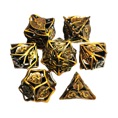 Gold Dnd Metal Dice Set - 7 Piece Zinc Alloy Polyhedral Dice
