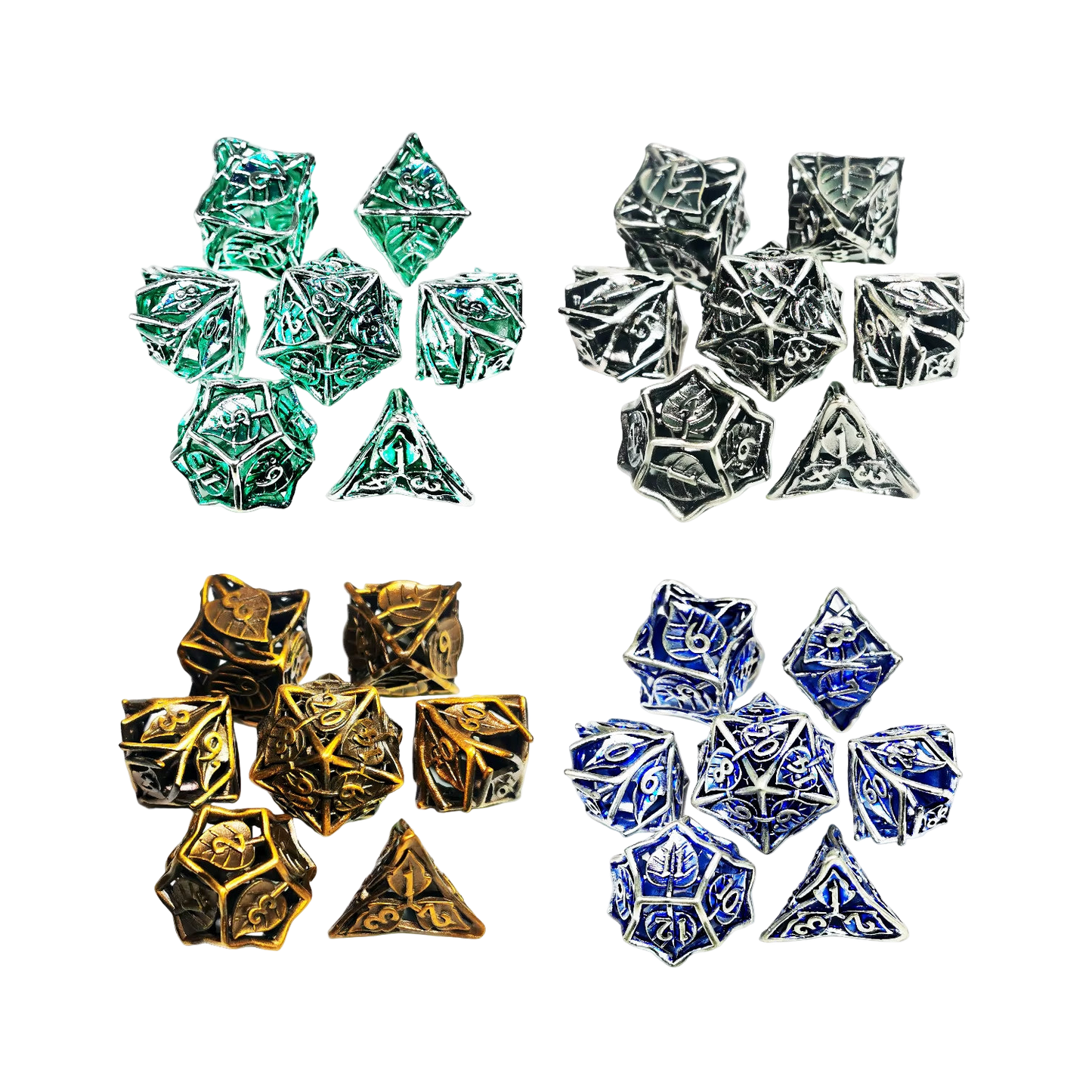 Gold Dnd Metal Dice Set - 7 Piece Zinc Alloy Polyhedral Dice
