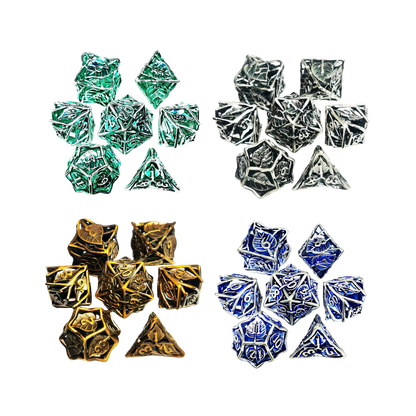Gold Dnd Metal Dice Set - 7 Piece Zinc Alloy Polyhedral Dice